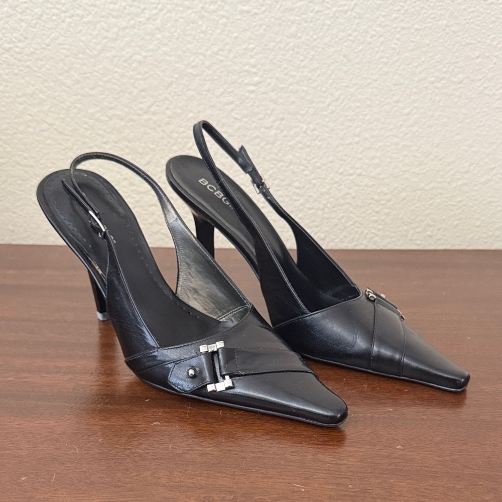 BCBGirls Black Slingback Heels Size 7B